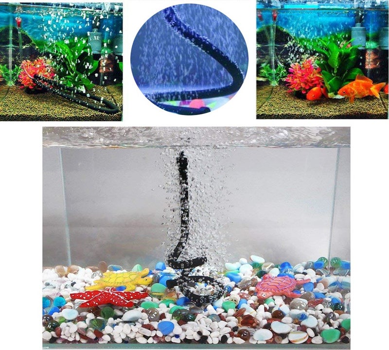 LDEXIN Aquarium Flexible Rubber Wall Air Curtain Bubble Tube for Fish Tank Soft Rubber Tube Hose Oxygen Diffuser Tube 45cm/17.8" Length - Image 3
